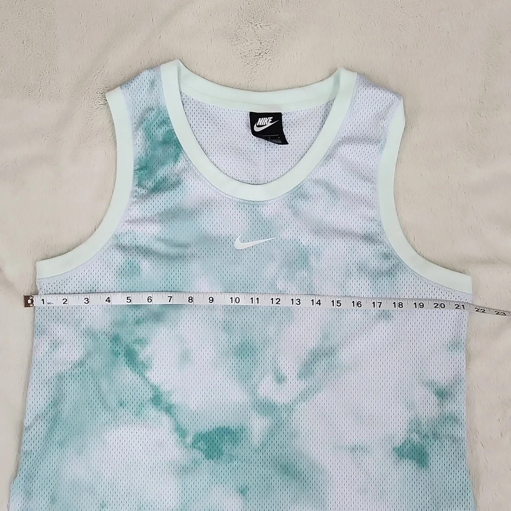 Nike Sleeveless Jersey Turquoise and White Tie-Dye Mesh | Women's Size Large